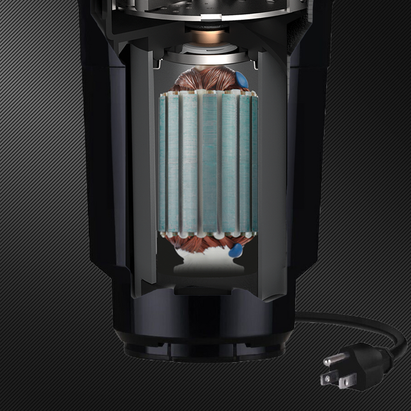 close-up of  internal disposal components like motor