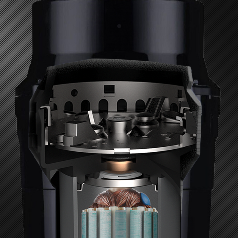 Close-up of disposal's internal grinding components