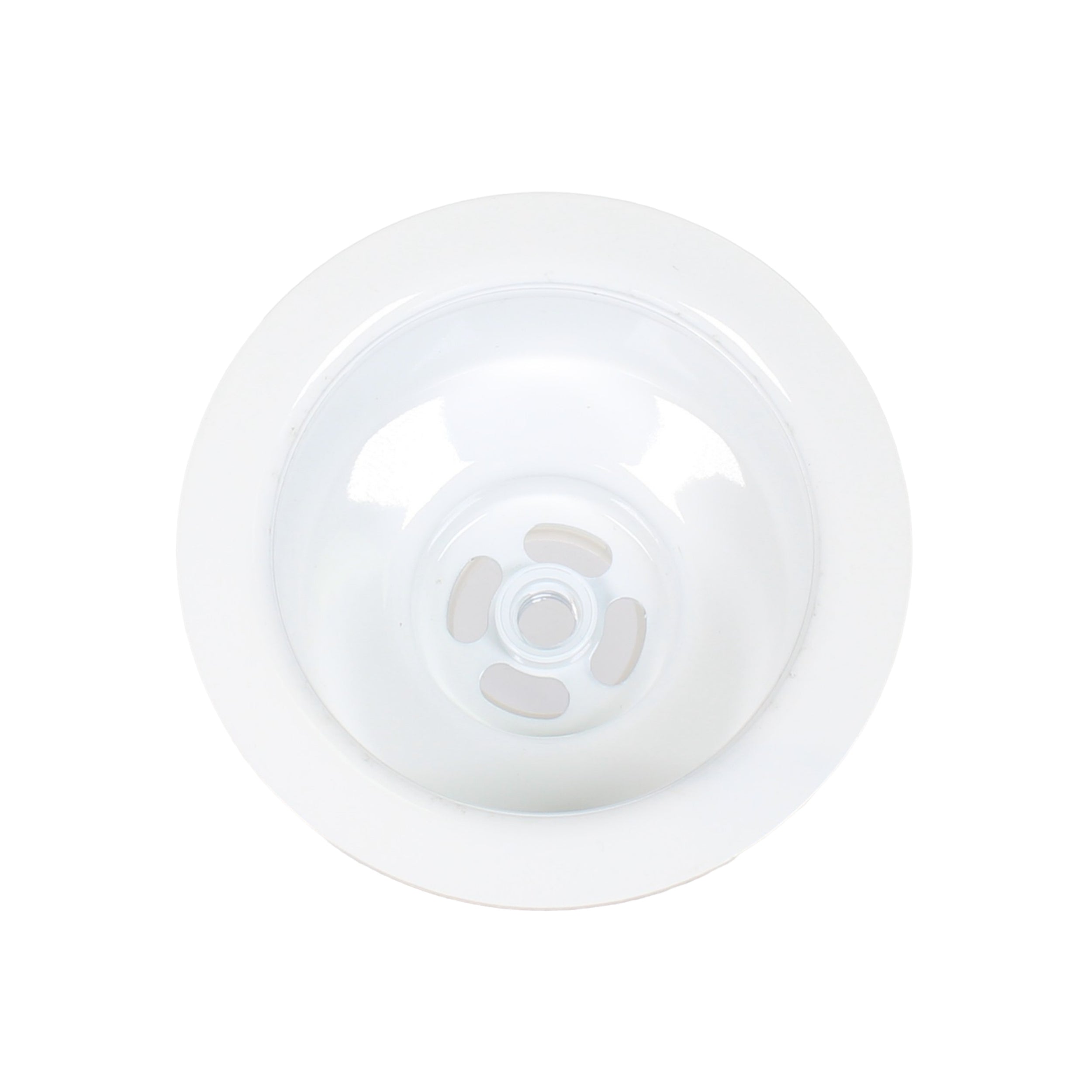 white basket strainer top view of flange only