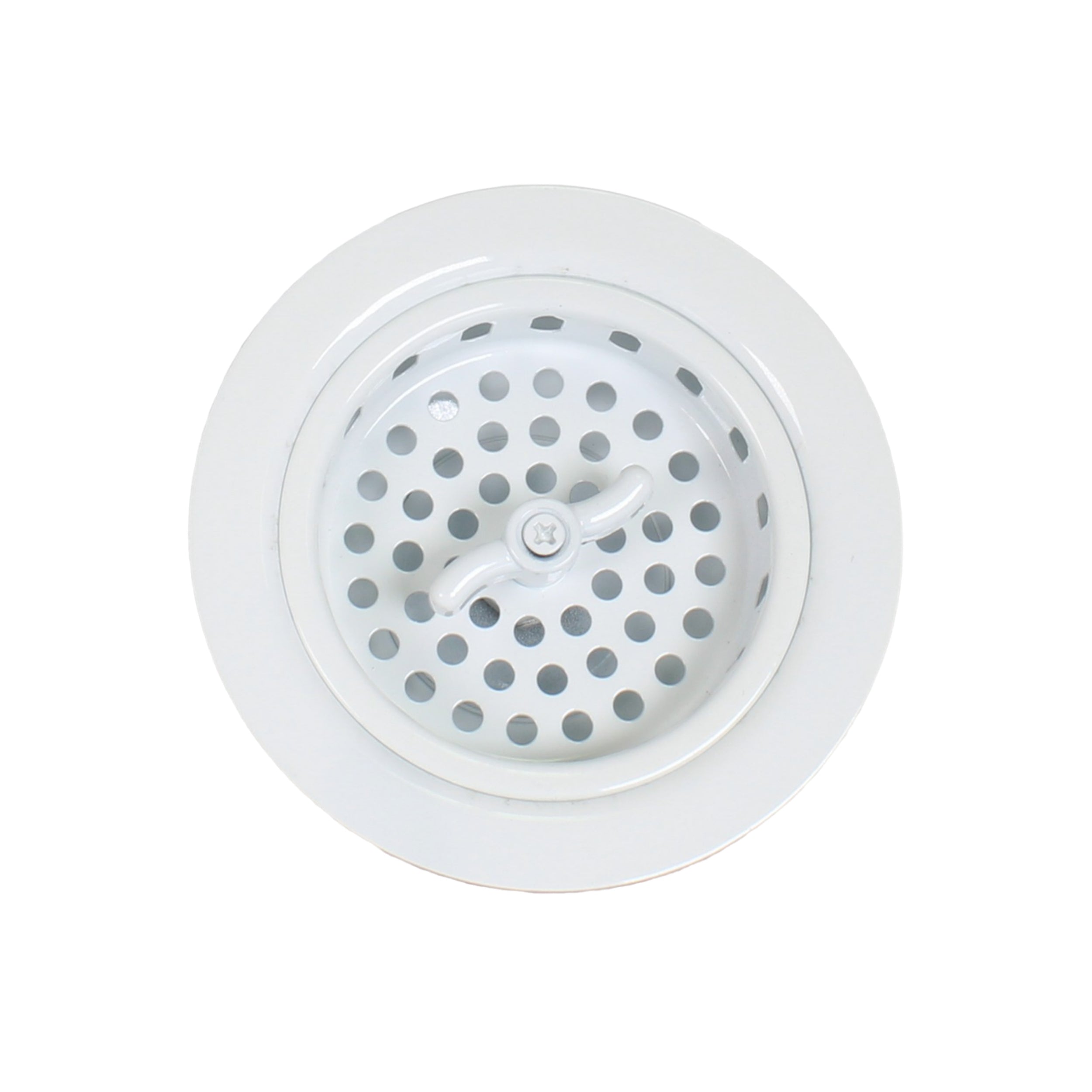 White basket strainer top view