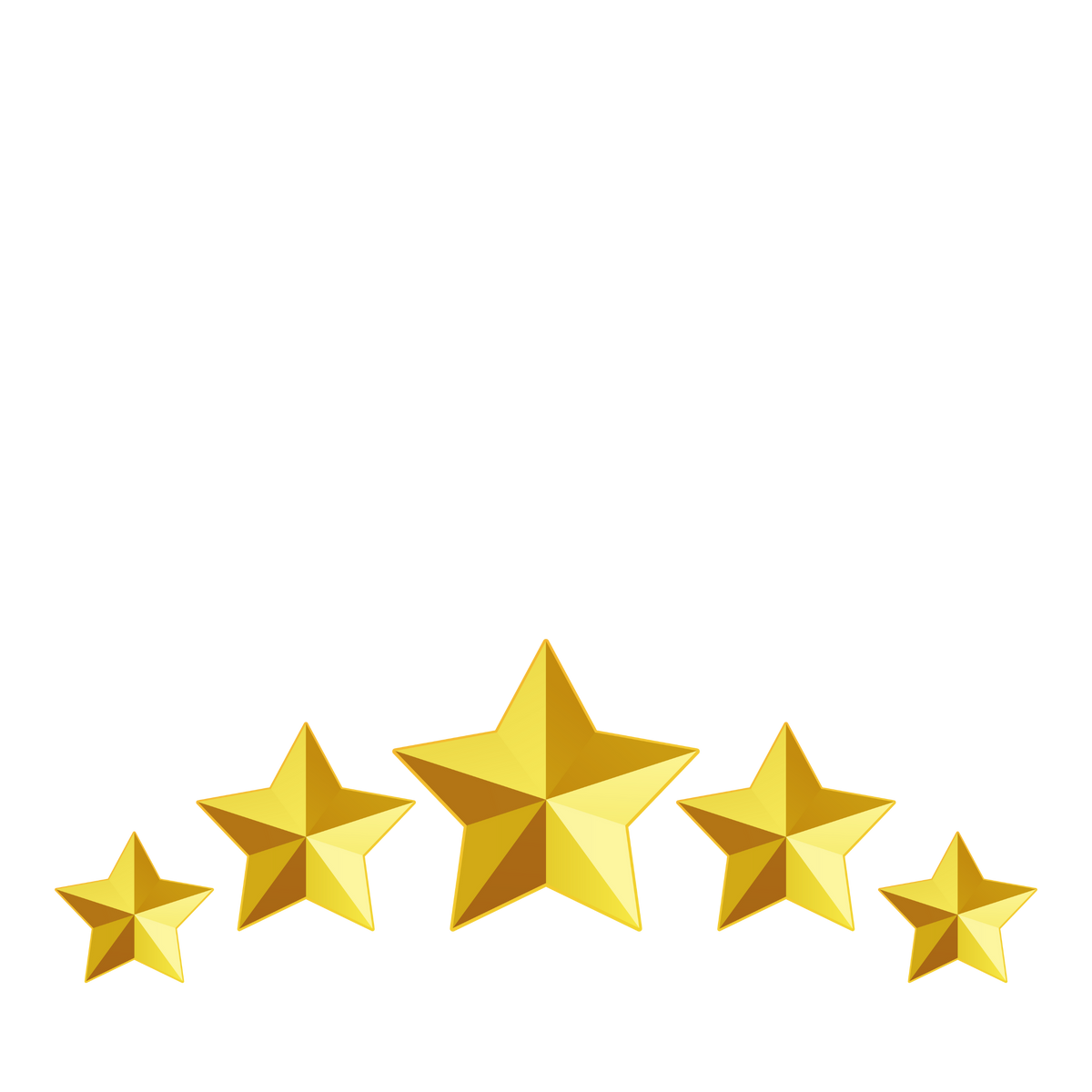 Five gold stars on a white background