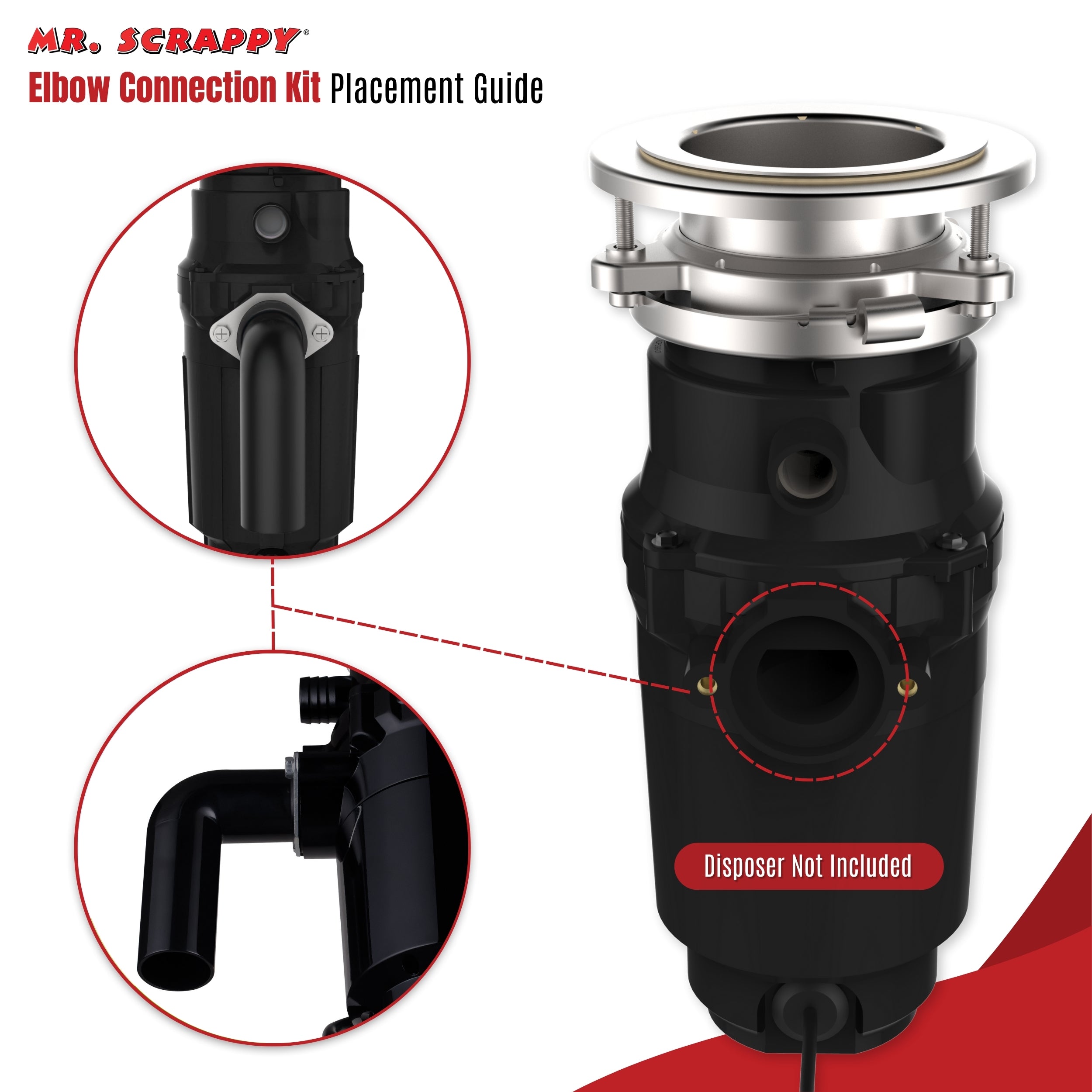 Disposal elbow placement guide