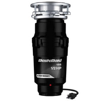 Black Waste Maid garbage disposal unit on a white background