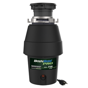 WasteMaid Pro 1/2 HP garbage disposal front view on white background