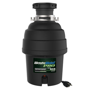 WasteMaid Pro 3/4 HP garbage disposal front view on white background.