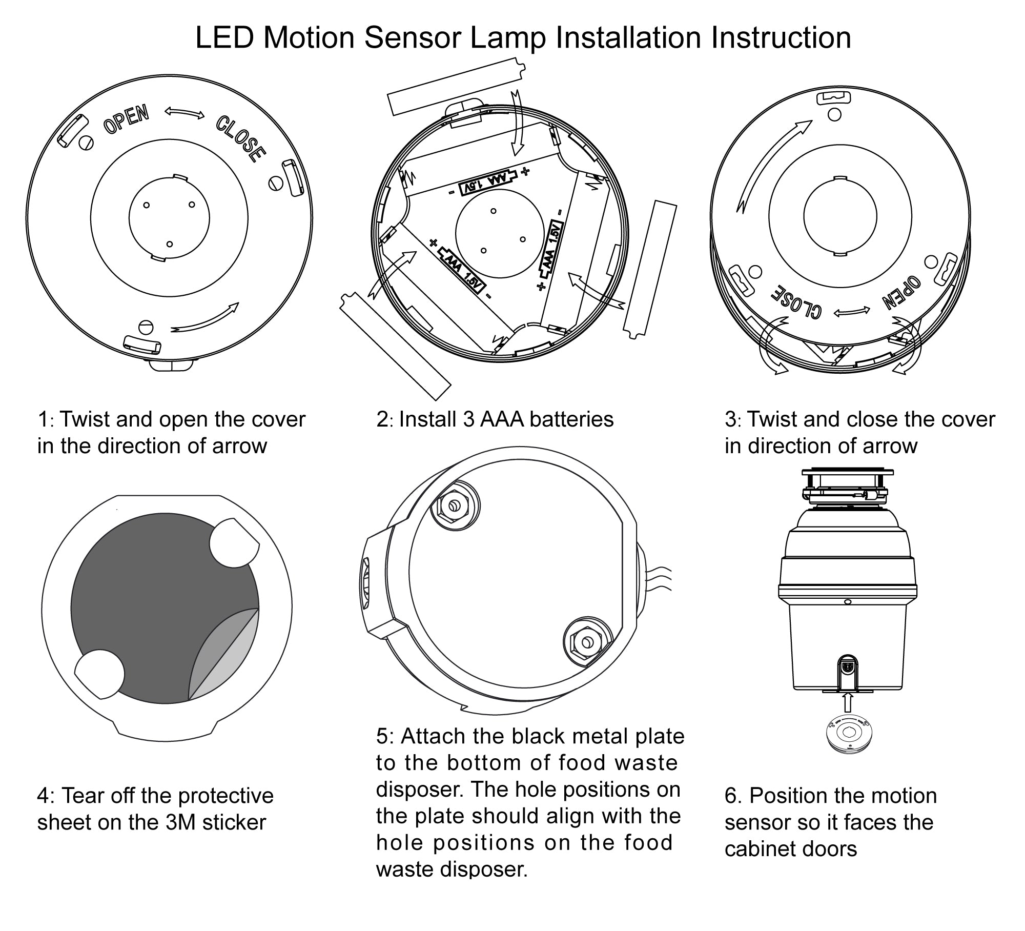 Disposal light installation instructions